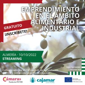 Cartel del curso de emprendimiento en el sector alimentario e industrial de Almería 2022