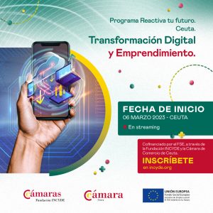 Cartel del curso de Transformación digital y emprendimiento. Ceuta