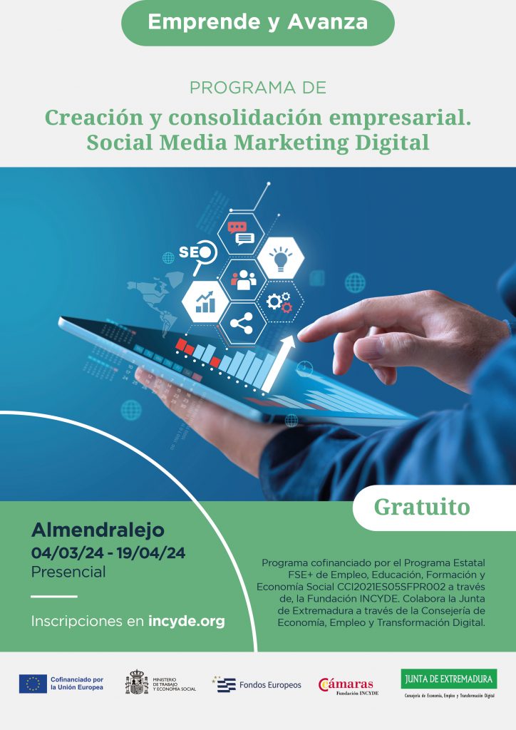 Programa de Creación y Consolidación empresarial en Social Media y Marketing Digital. Almendralejo